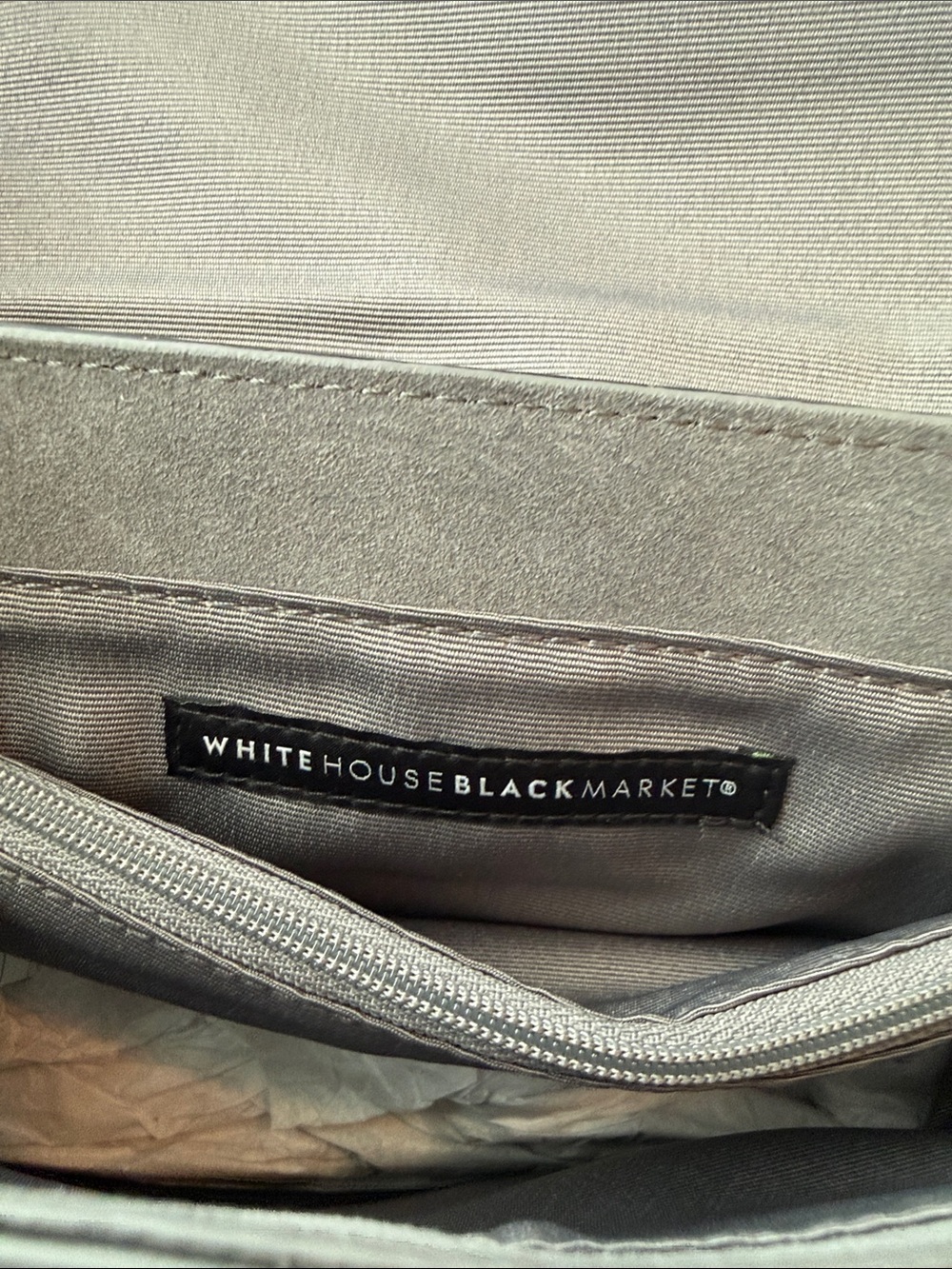 White House Black Market Purse - Black and Gray Snake-Print Envelope Clutch - Picture 3 of 4